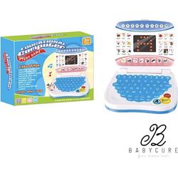 Babycure blauwe speelgoed PC | Studie laptop | Educatieve computer | Letters, woorden, cijfers, quiz stem spelletjes | batterijen niet inbegrepen!